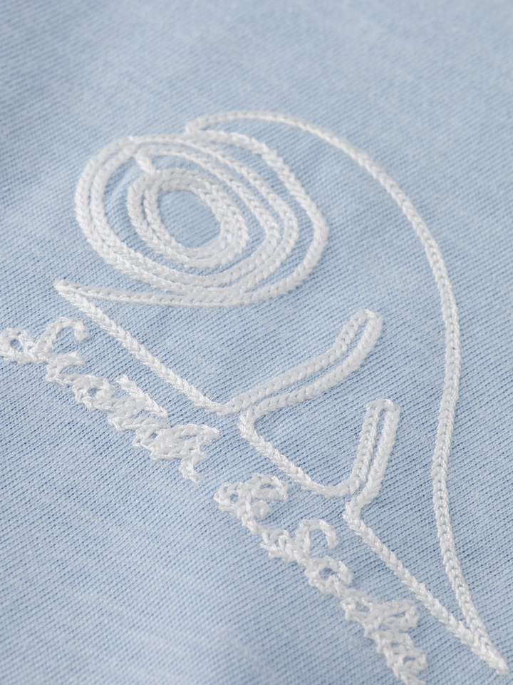 Loose fit slub embroidery T-shirt