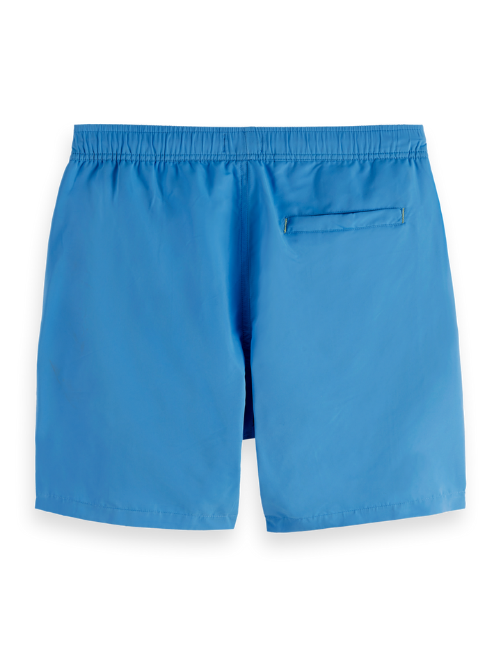 Solid mid-length swim shorts