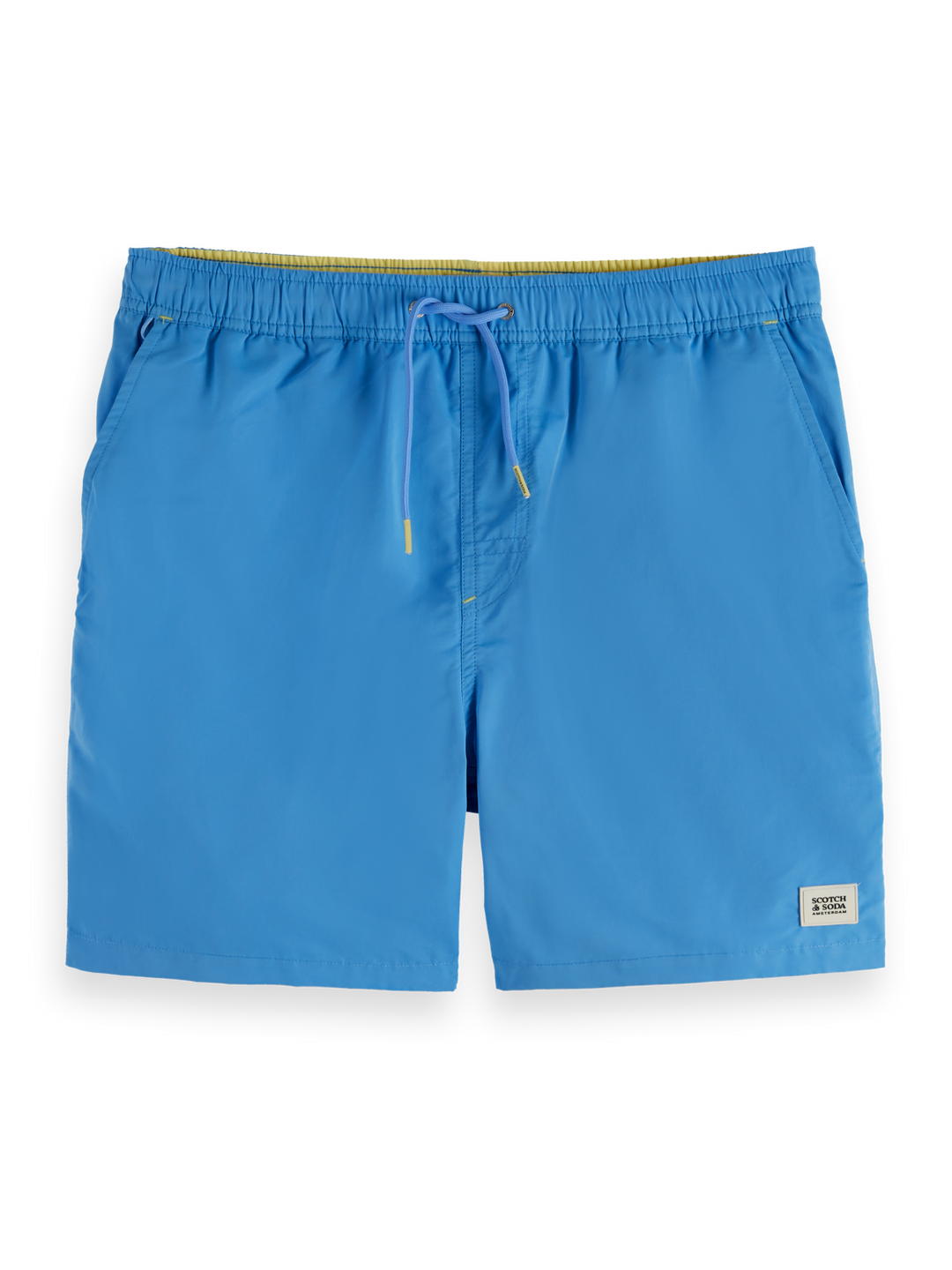 Solid mid-length swim shorts