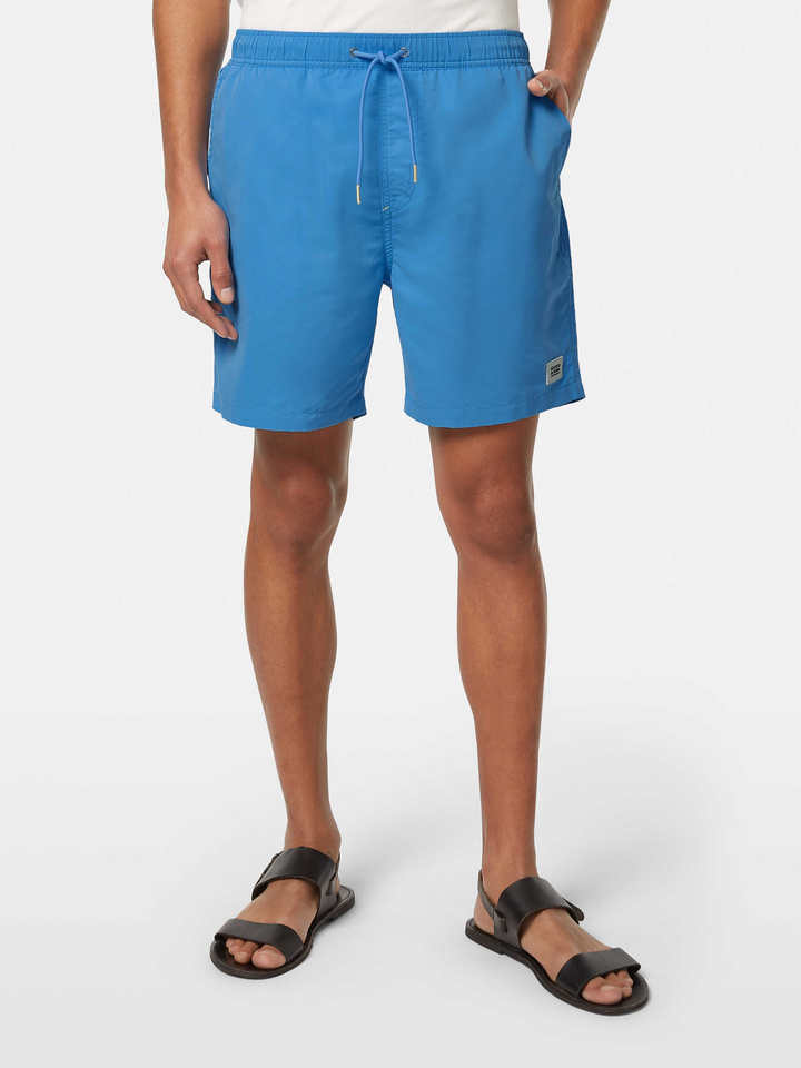 Solid mid-length swim shorts