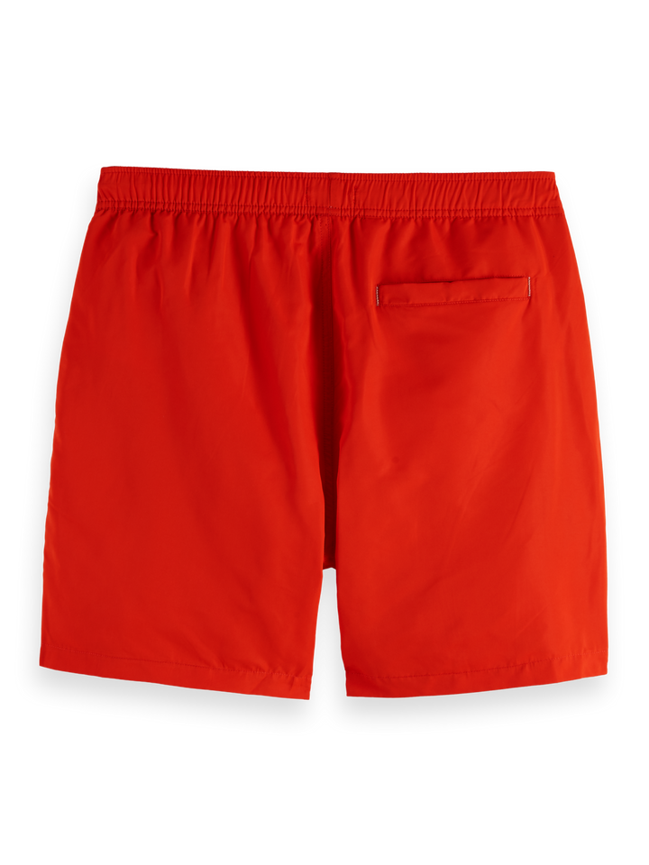 Solid mid-length swim shorts