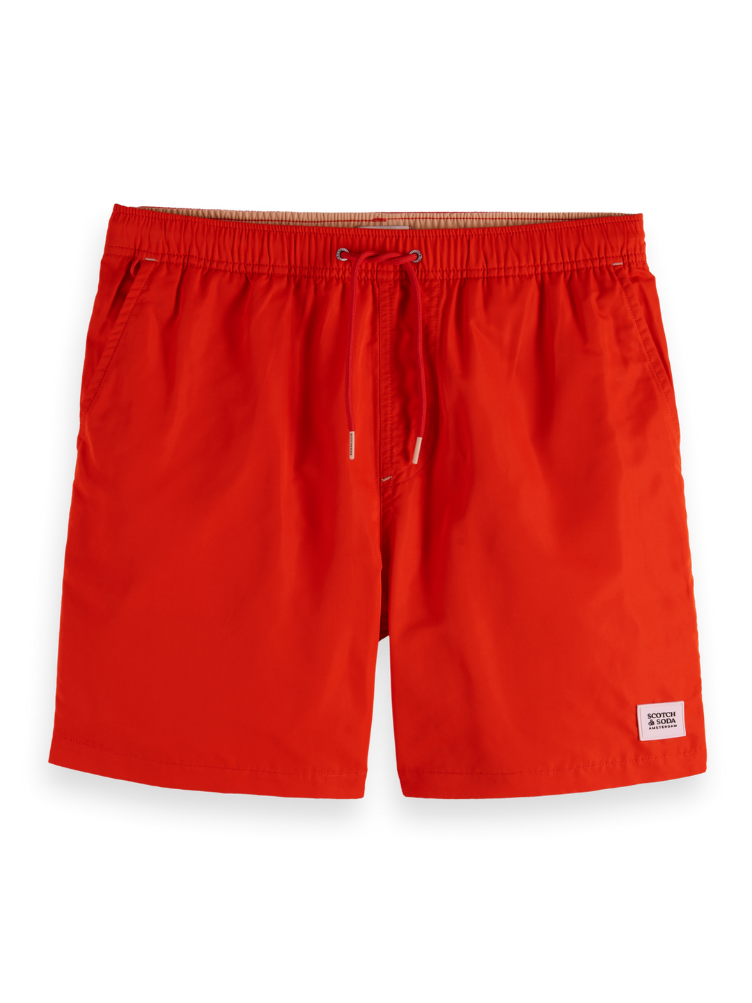 Solid mid-length swim shorts