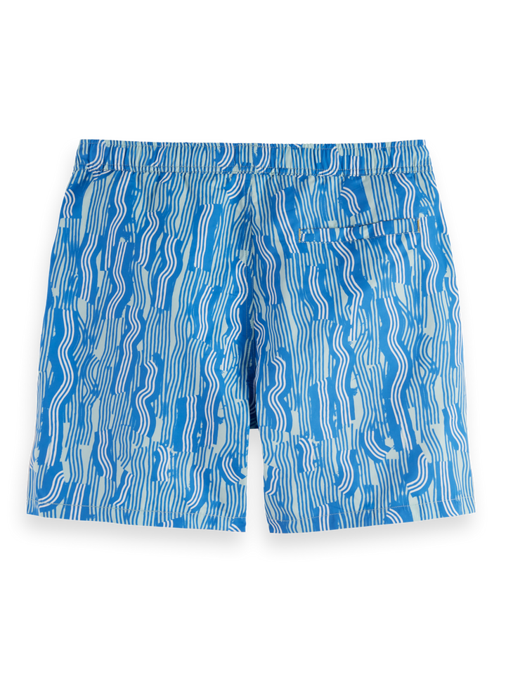 Printed mid-length swim shorts