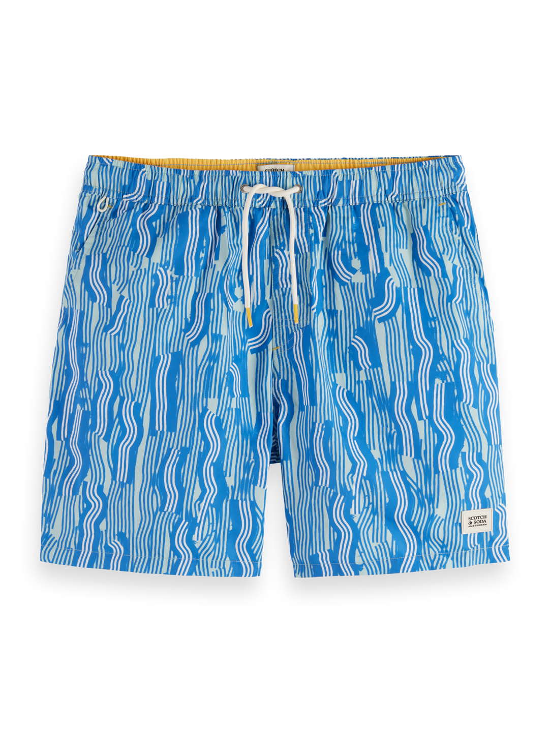 Printed mid-length swim shorts