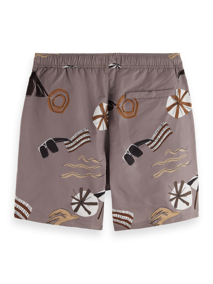 Printed mid-length swim shorts