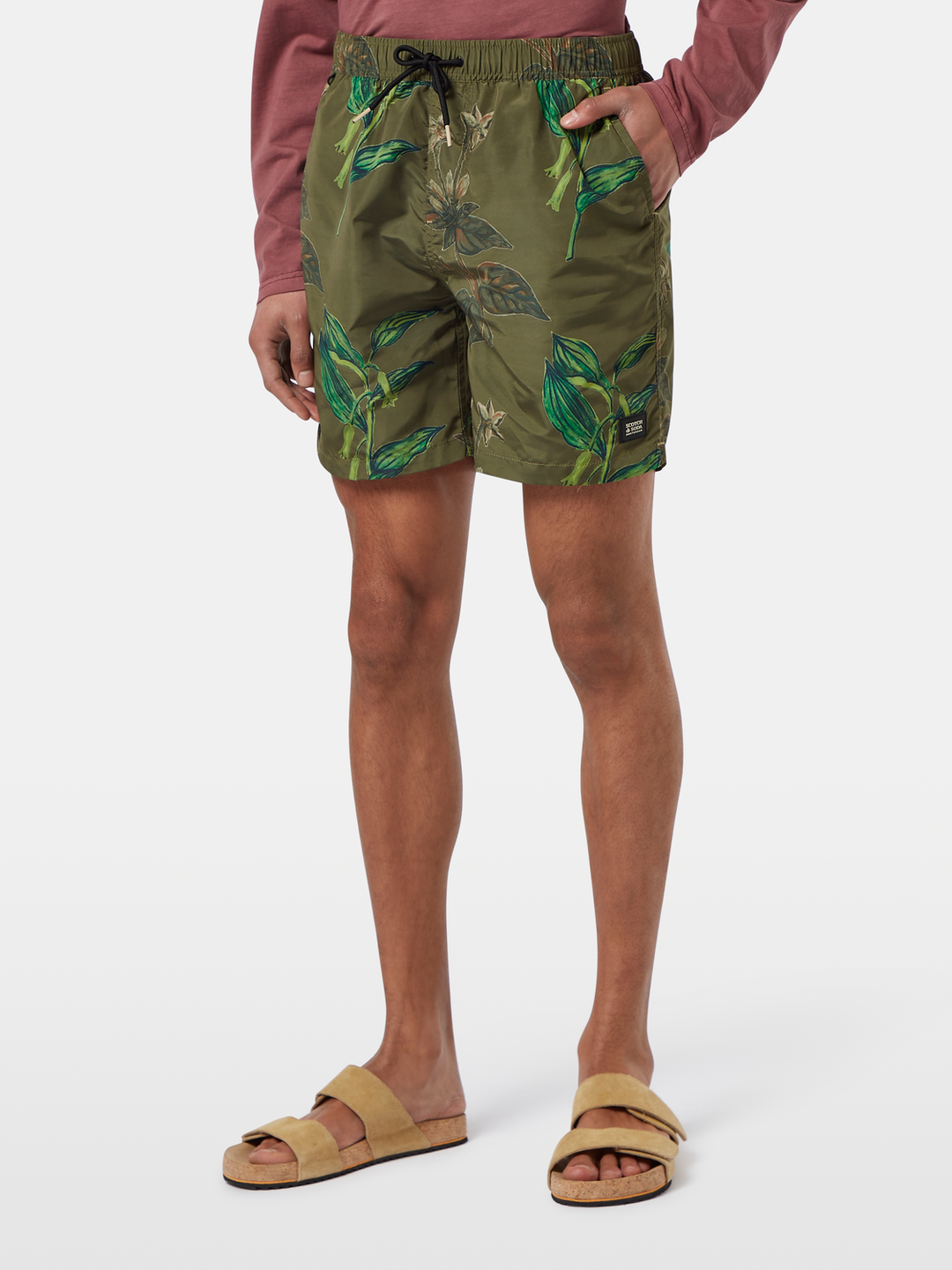 Printed mid-length swimshort
