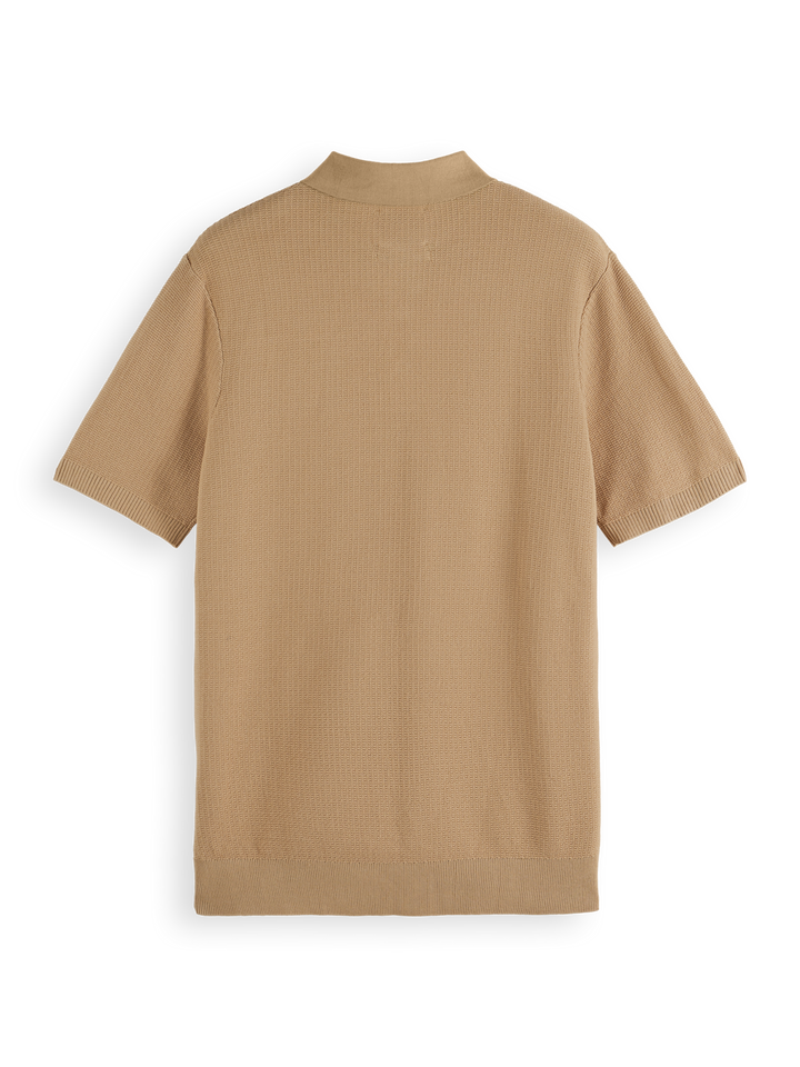 Structured knitted polo