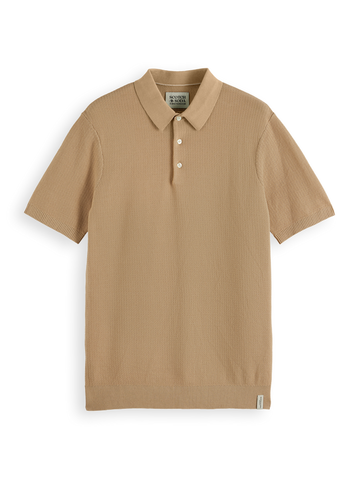 Structured knitted polo