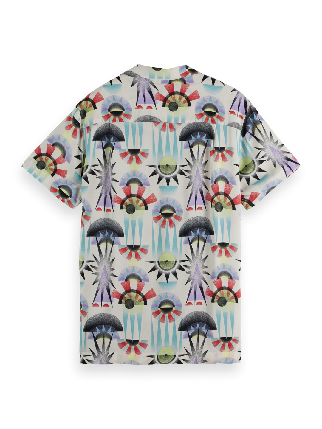 AOP short-sleeved regular fit viscose shirt