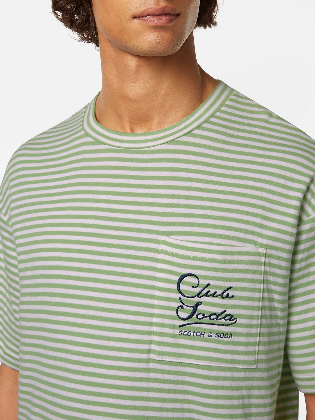 Relaxed-fit double face jersey pocket T-shirt