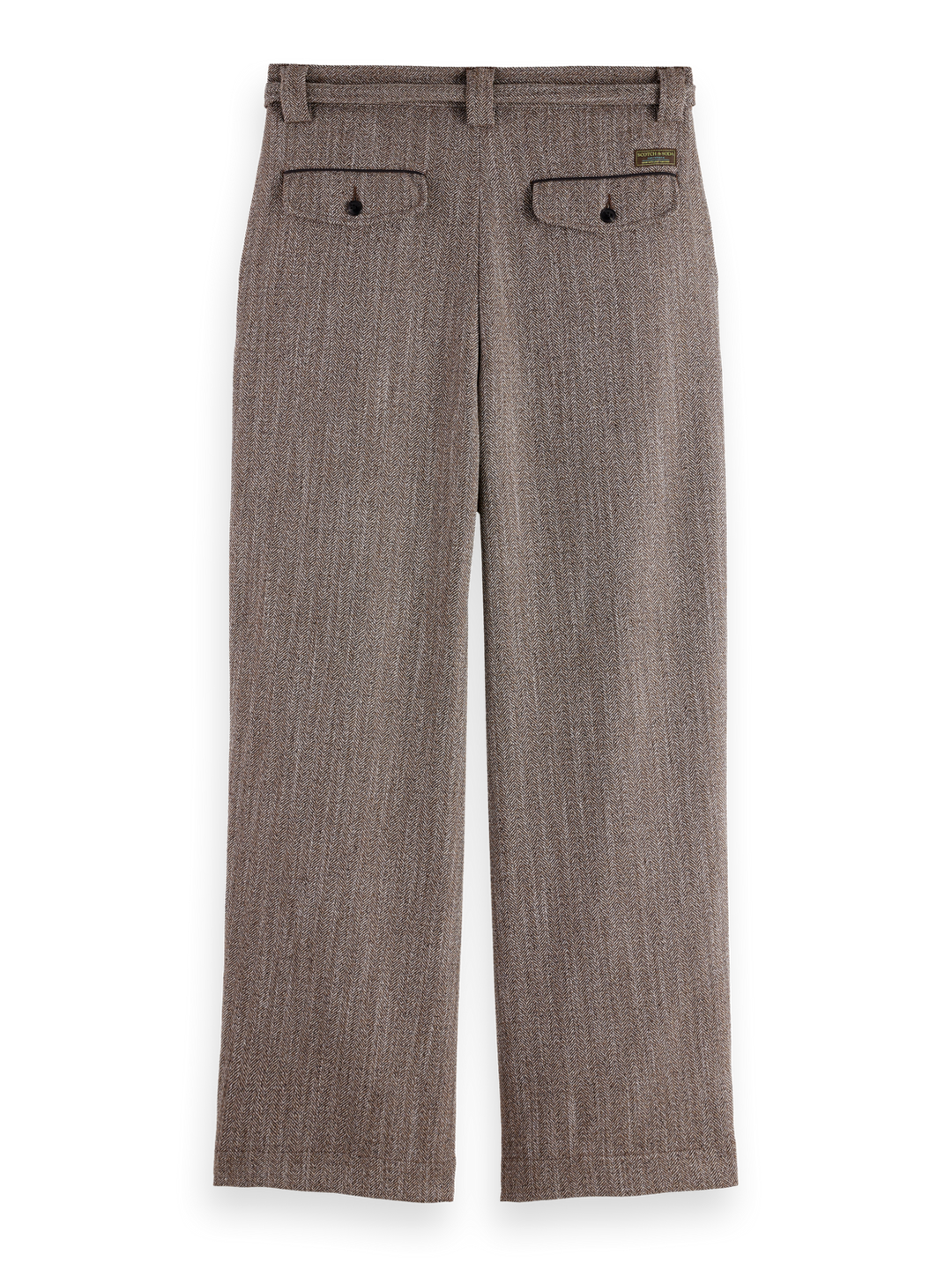 Herringbone Yarn-Dyed Pleated Baggy Chino
