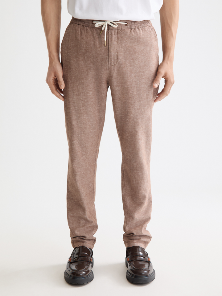 Seasonal core-Warren-Straight-fit cotton linen jogger