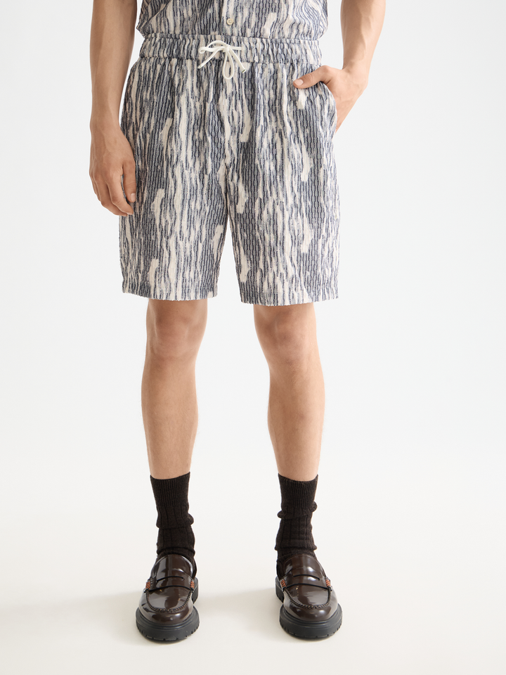 Fave jacquard viscose-blend relaxed fit bermuda short