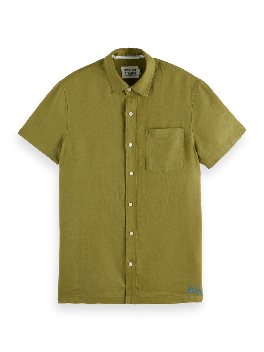 Core seasonal-Regular-fit short-sleeved linen shirt
