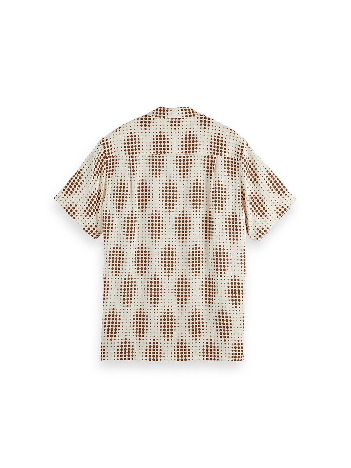 Printed short-sleeved viscose shirt