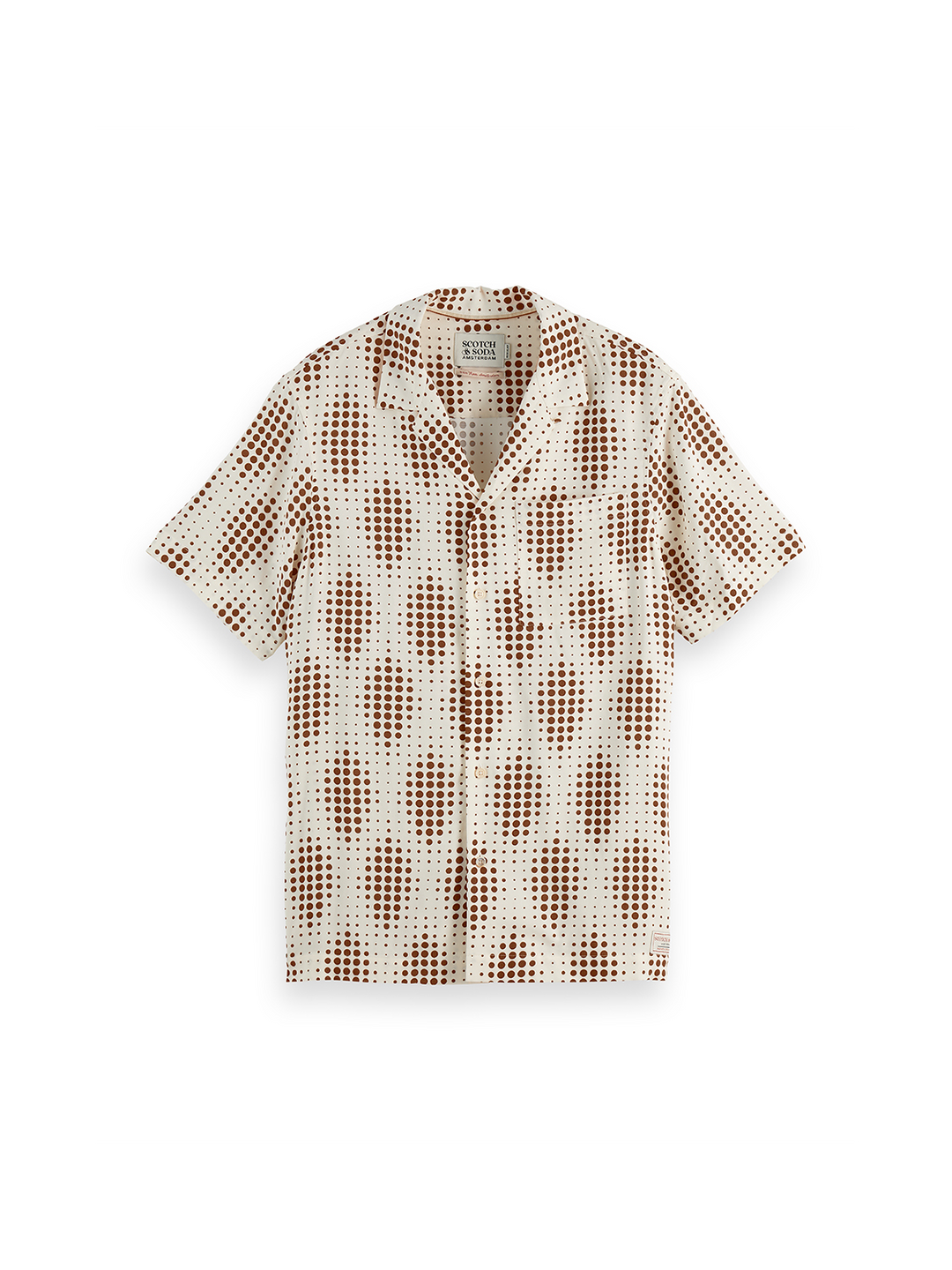Printed short-sleeved viscose shirt