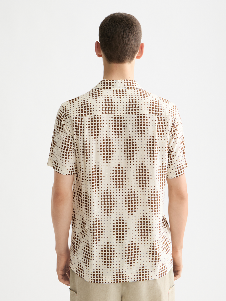 Printed short-sleeved viscose shirt