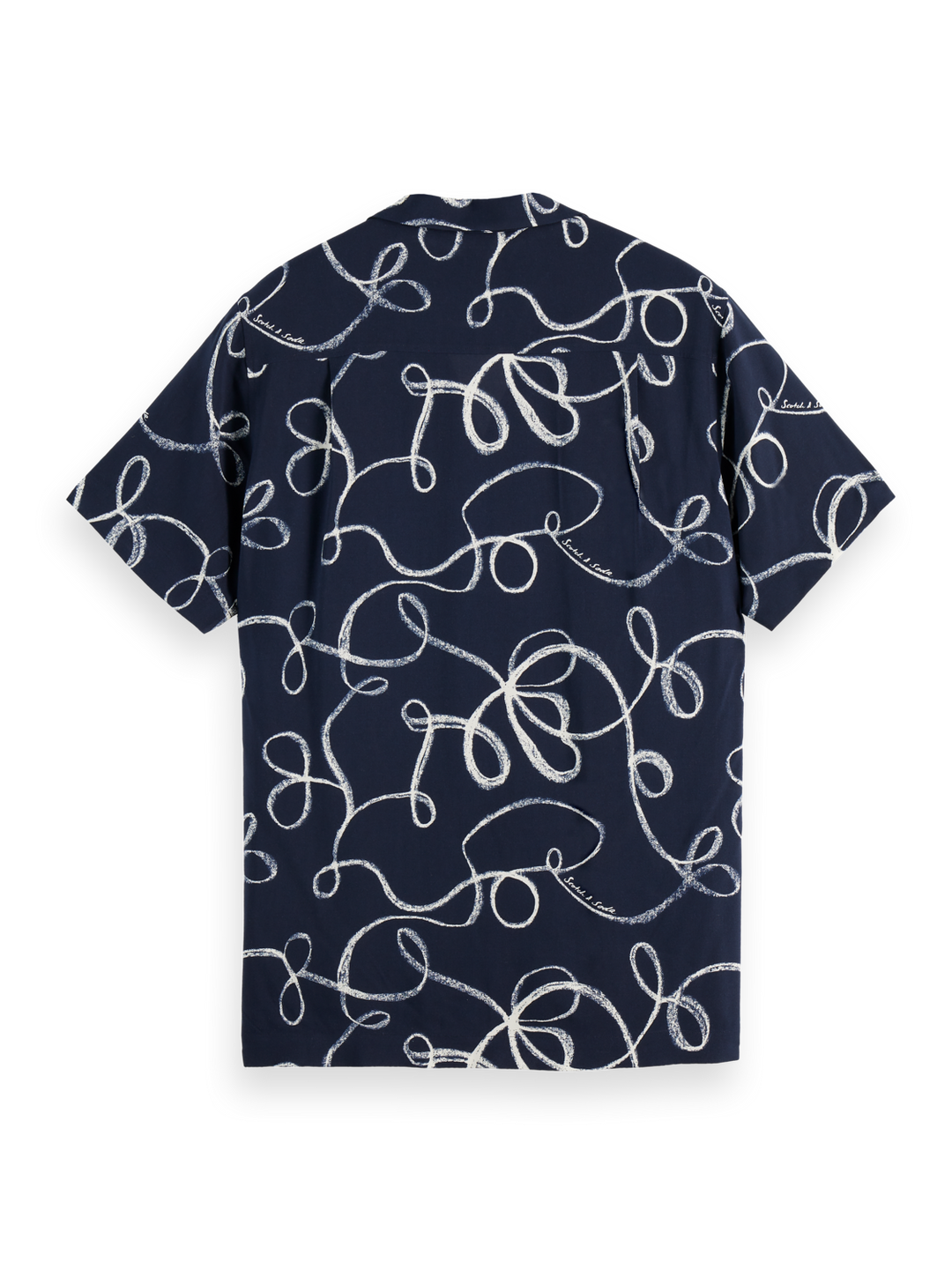 Printed short-sleeved viscose shirt