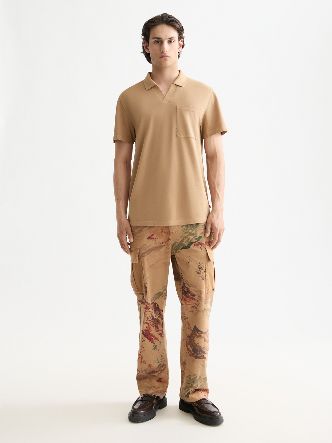 Garment-Dyed Pique Relaxed Fit Pocket Polo