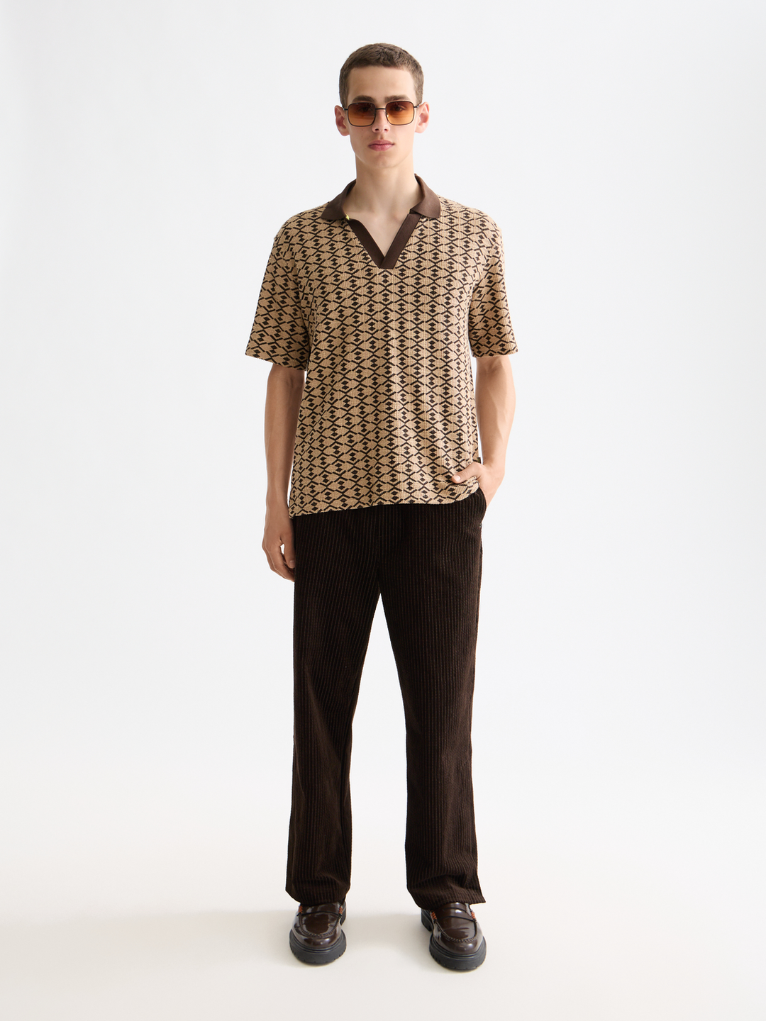 Towelling Printed Relaxed Polo