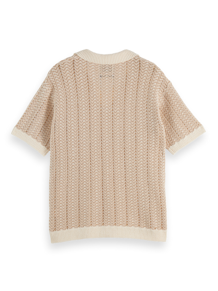 Knitted V-Neck Polo