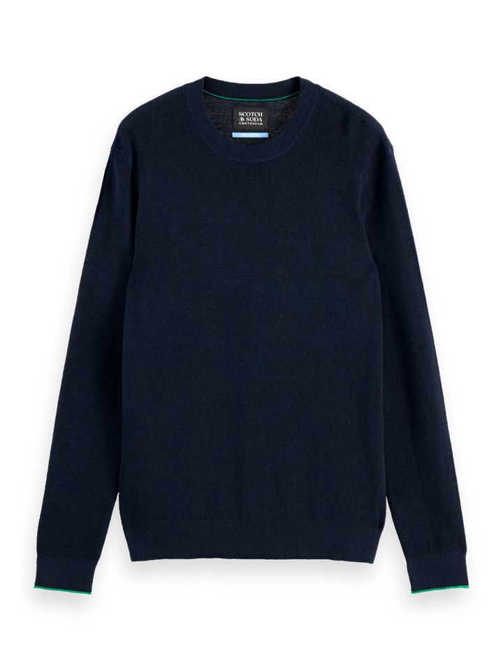 Linen Blend Crew Neck