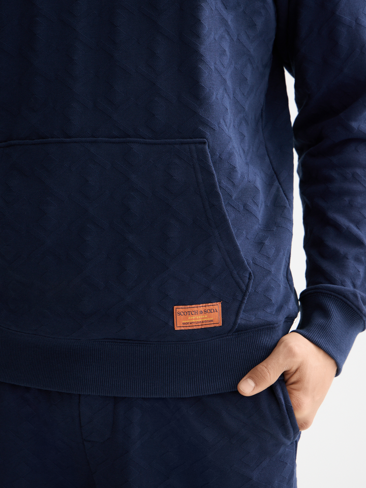 Regular fit jacquard terry hoodie