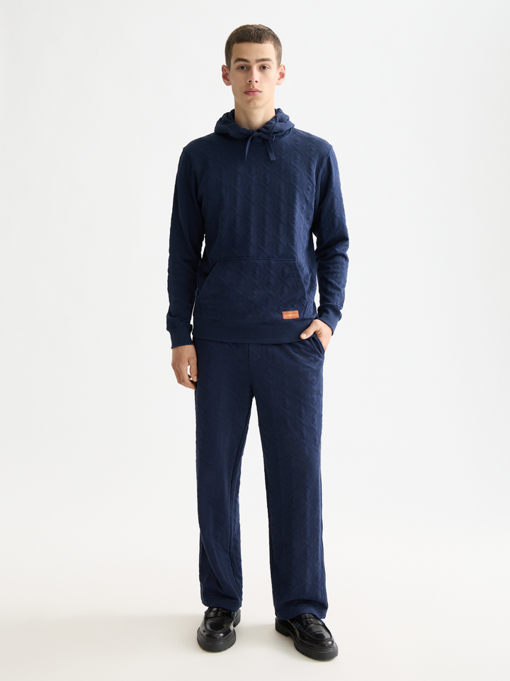 Regular fit jacquard terry hoodie