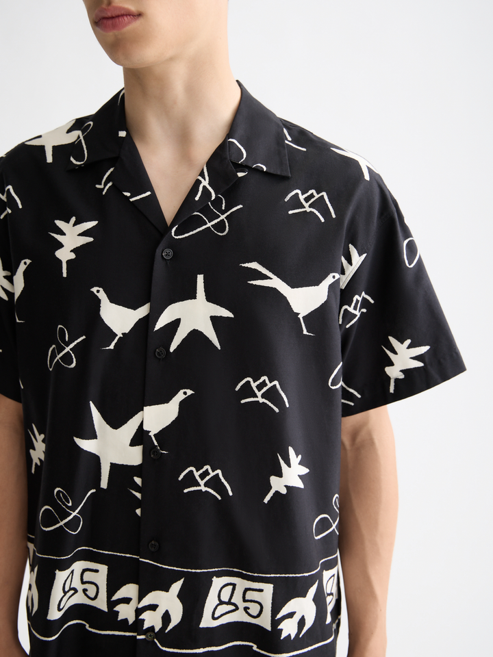 Placed print short-sleeved shirt