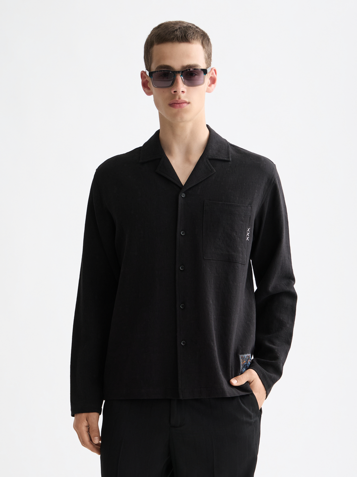 Tonal Jacquard Relaxed Shirt