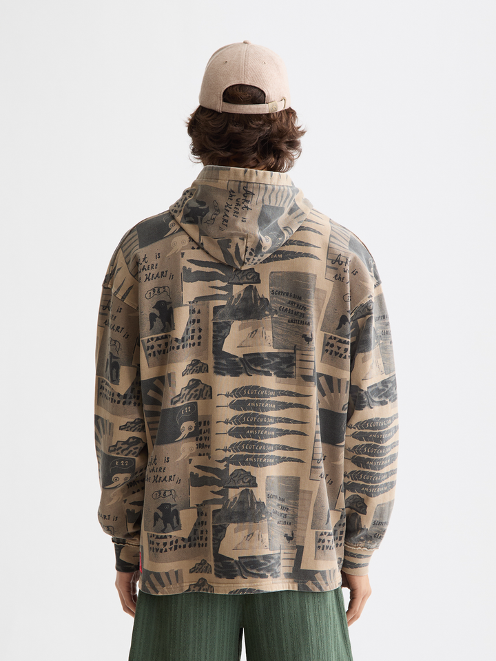 Overdyed Printed Hoodie
