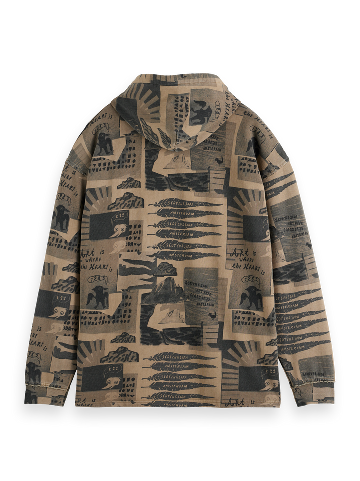 Overdyed Printed Hoodie