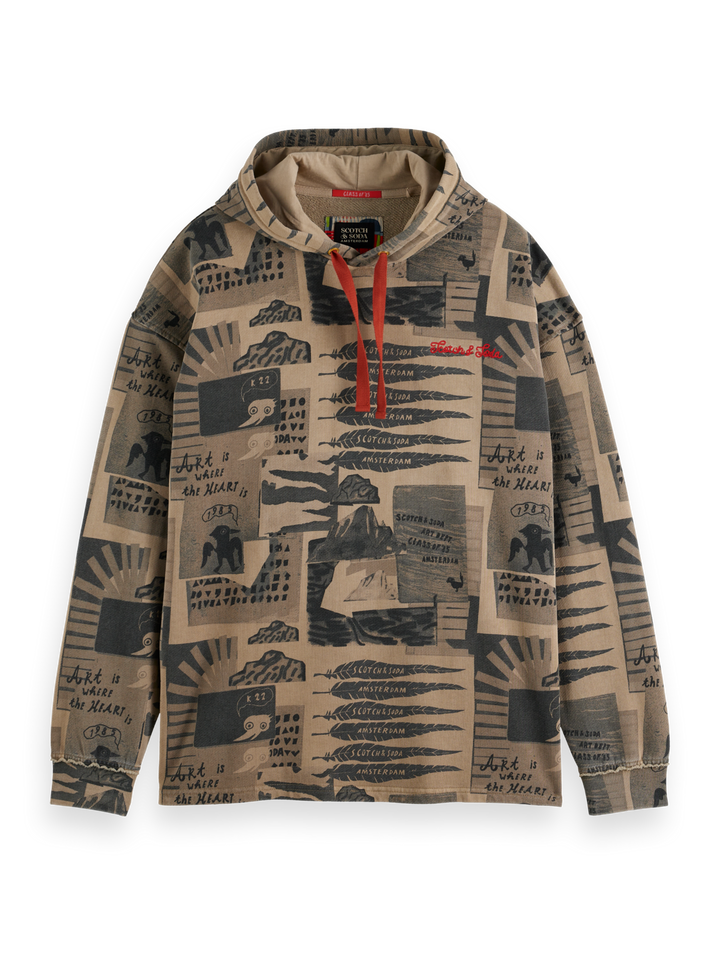 Overdyed Printed Hoodie