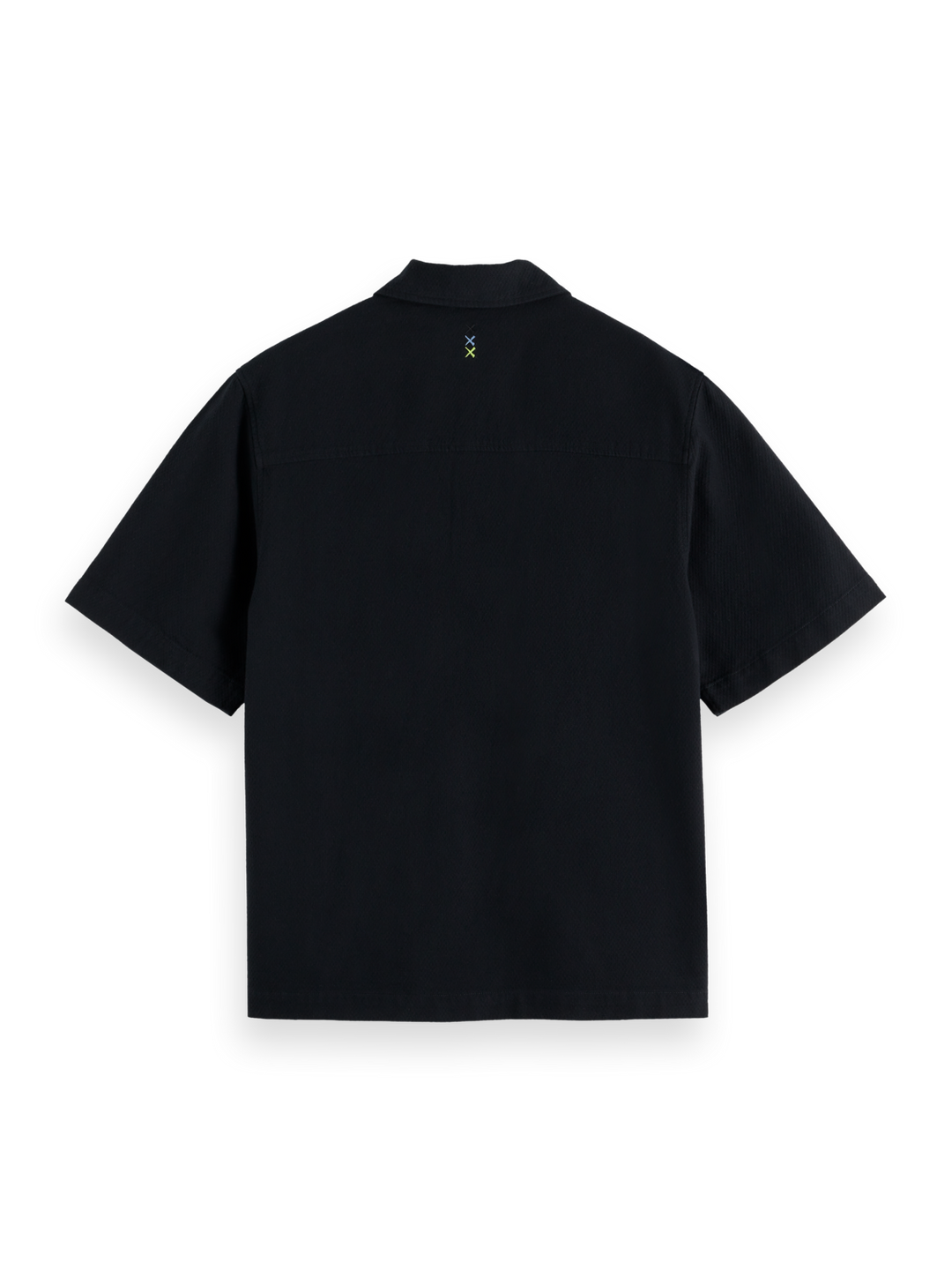 Structured cotton short-sleeved shirt