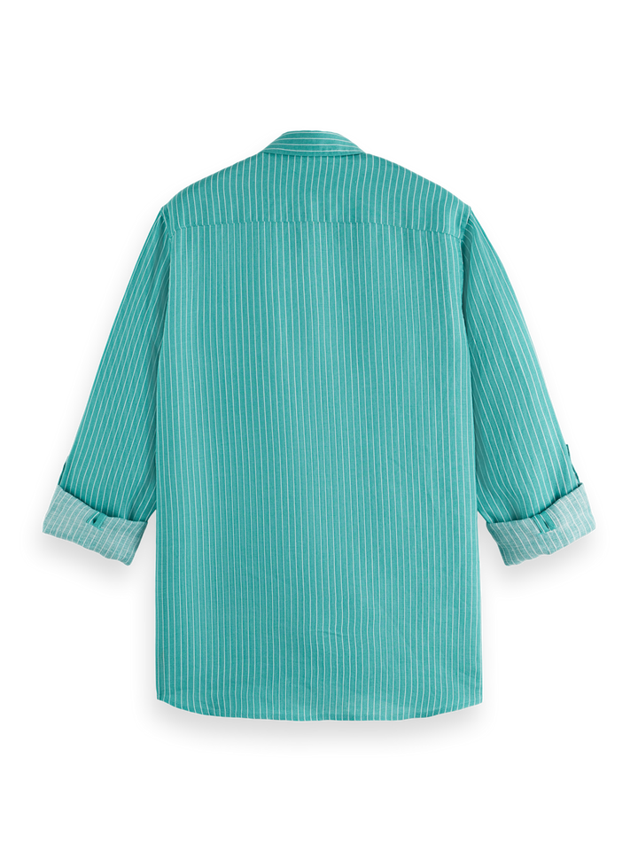 Seasonal core-Regular-fit striped linen shirt