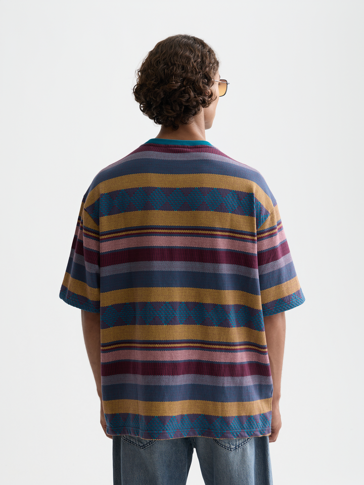 Jacquard-Knitted Loose-Fit T-Shirt