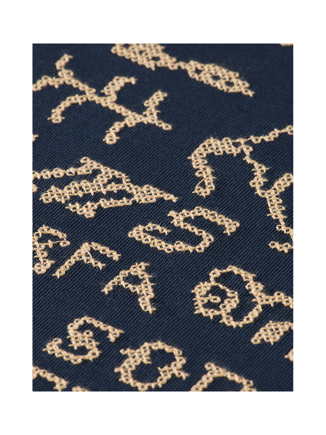 Cross-Stitched Artwork Loose T-Shirt