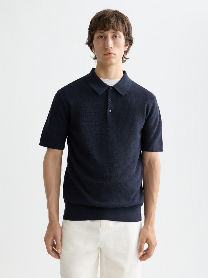 Essentials Structured Knitted Regular-Fit Polo