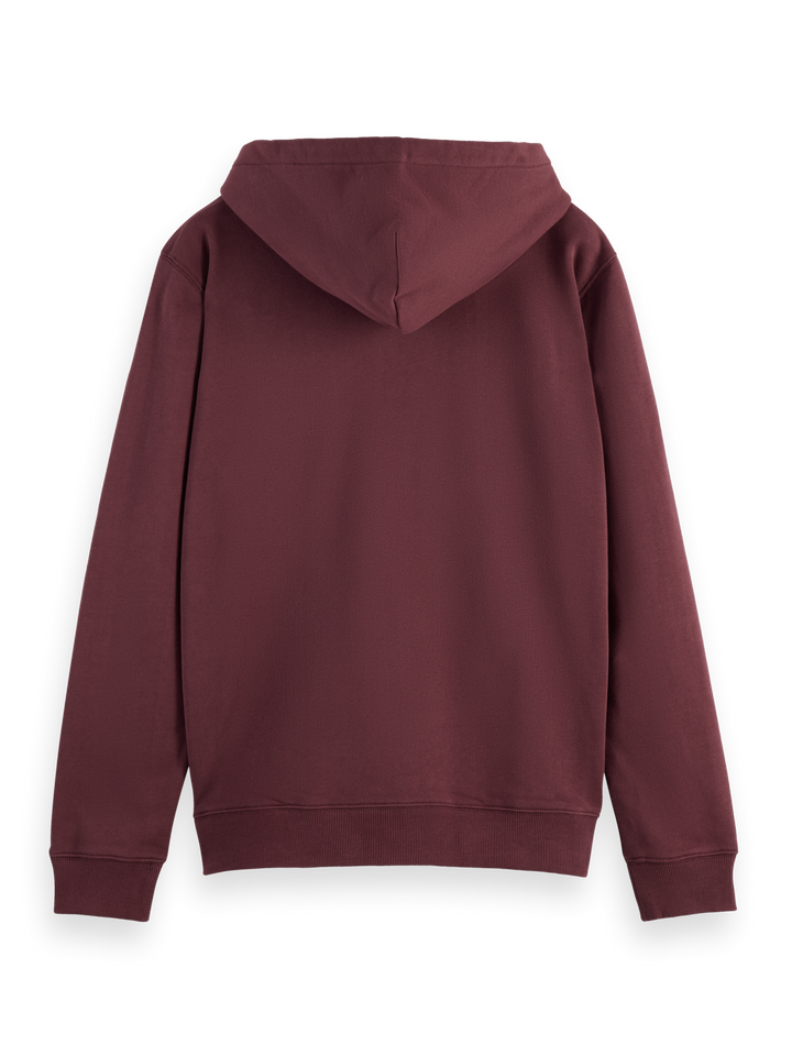 Logo badge full zip through hoodie