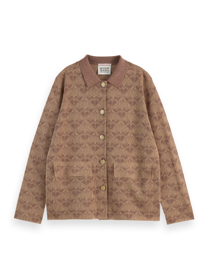 Monogram jacquard knitted jacket