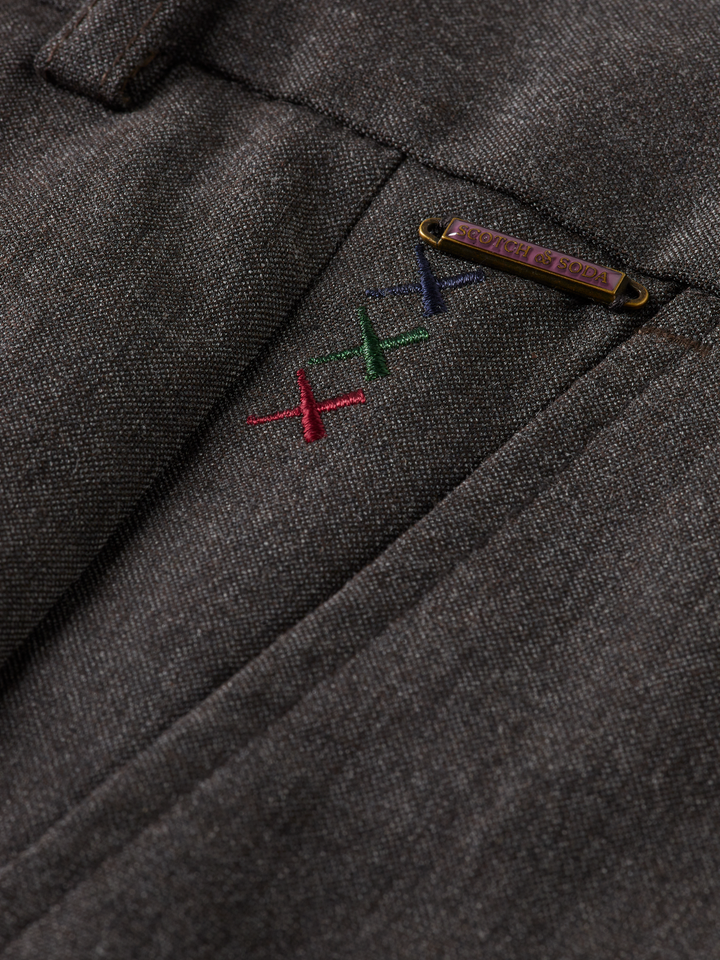 Melange with pocket detail wide fit chino