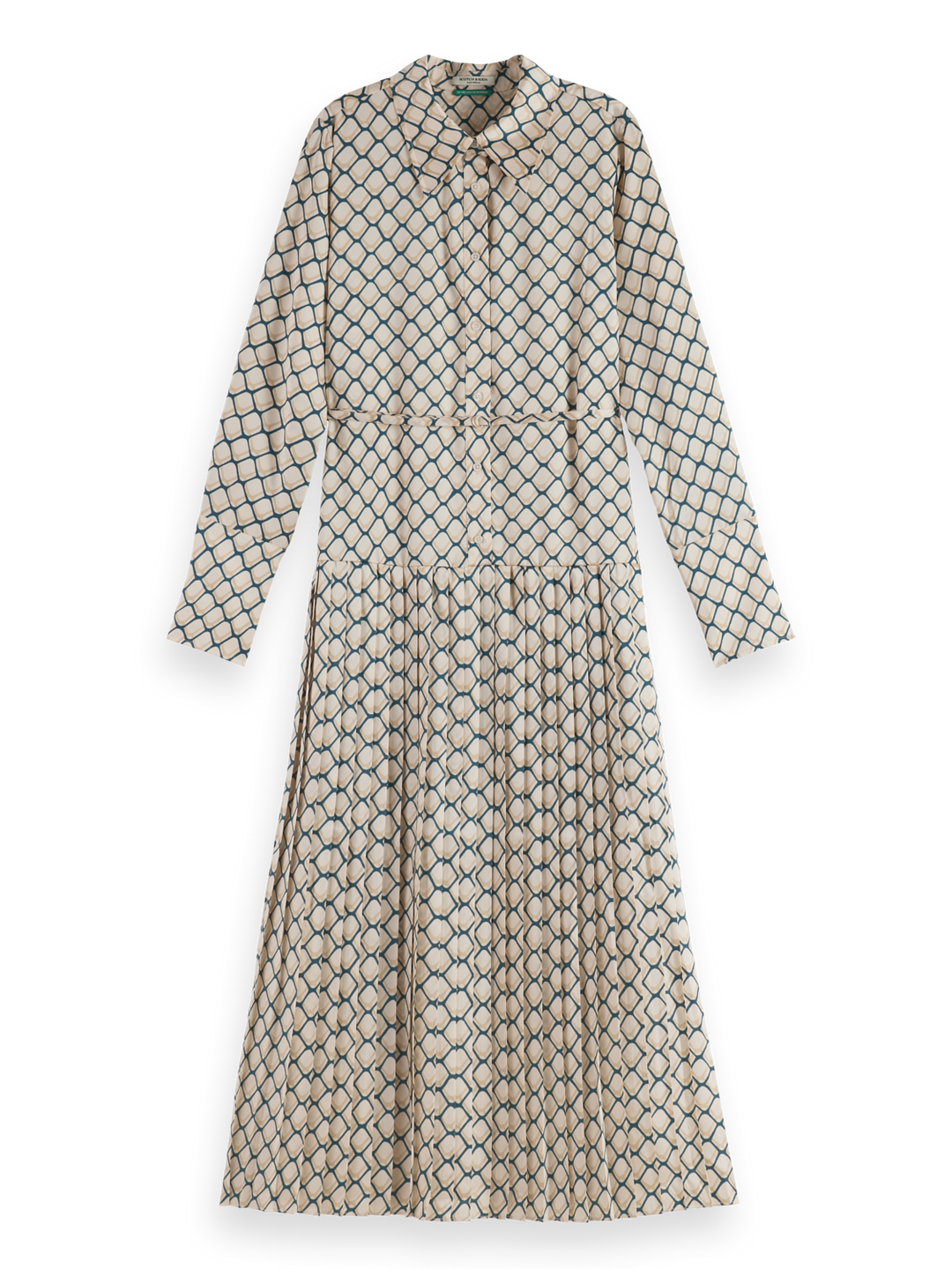 Maxi Printed Pleated Dress