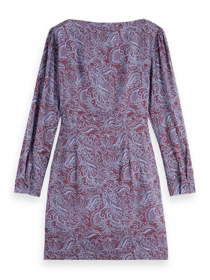 Mini Viscose Jacquard Knotted Dress