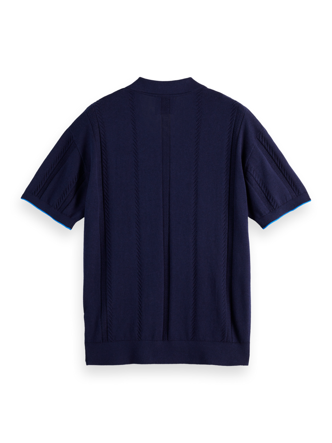 Knitted V-neck relaxed fit polo
