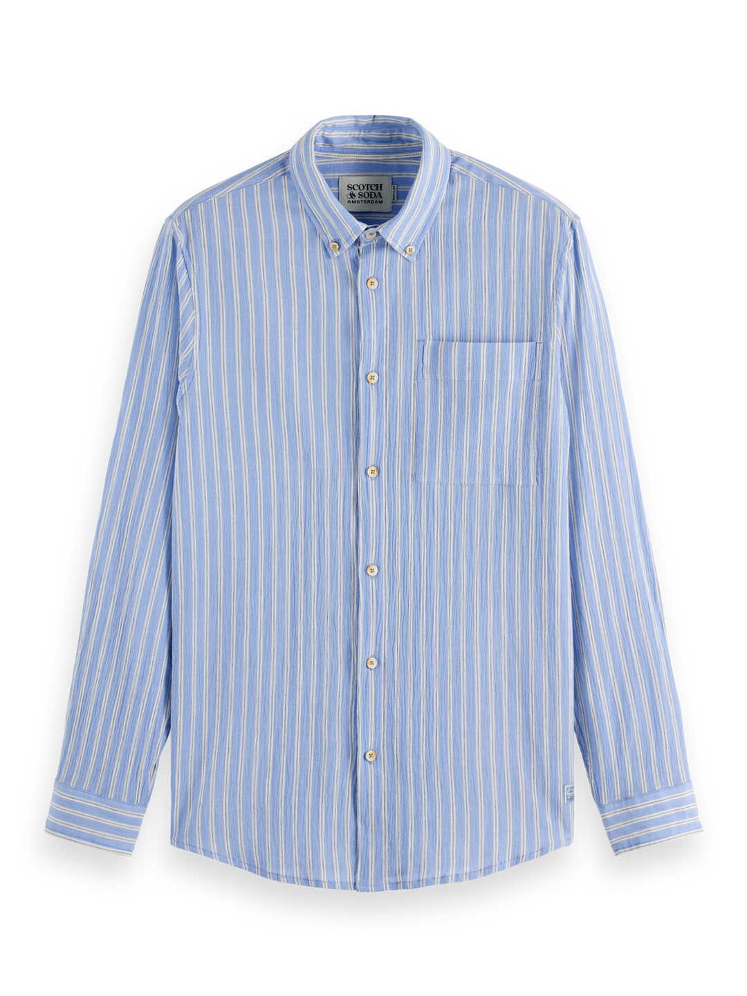 Regular-Fit Crinkle Striped Shirt