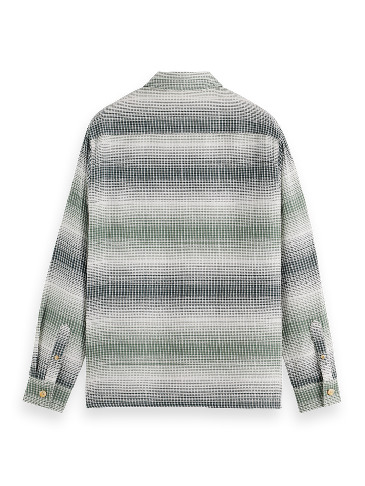 Relaxed-Fit Stripe Waffle Shirt