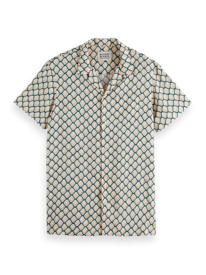 Regular-Fit SS AOP Viscose Shirt