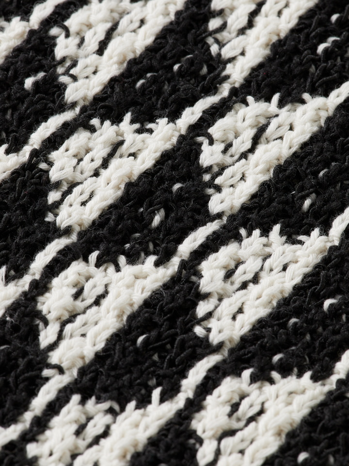 Jacquard dropped shoulder long sleeved polo