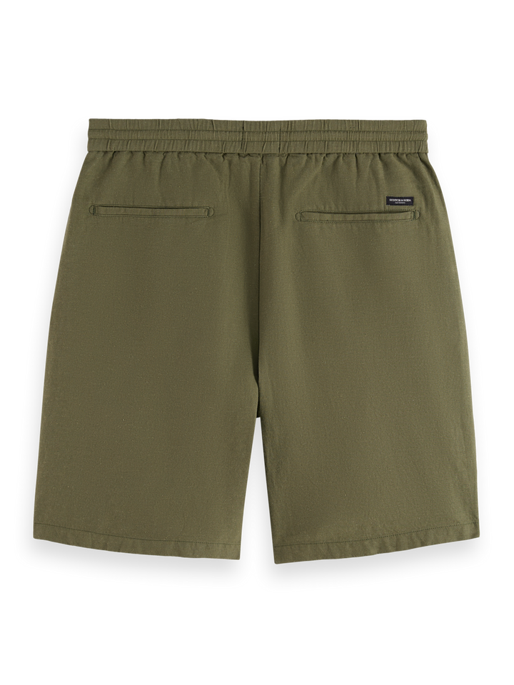 Seasonal core-Fave cotton linen relaxed fit bermuda