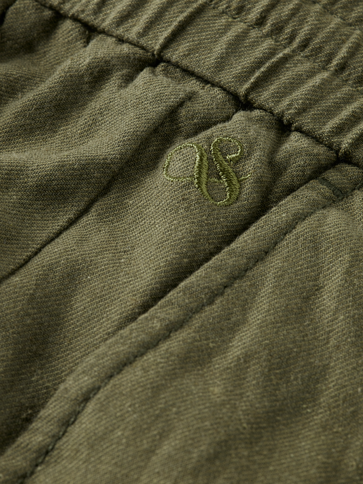 Seasonal core-Fave cotton linen relaxed fit bermuda